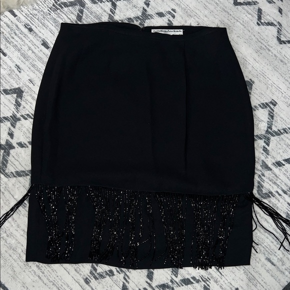 Vintage Chetta B Elegant Fringe Skirt - Picture 1 of 7